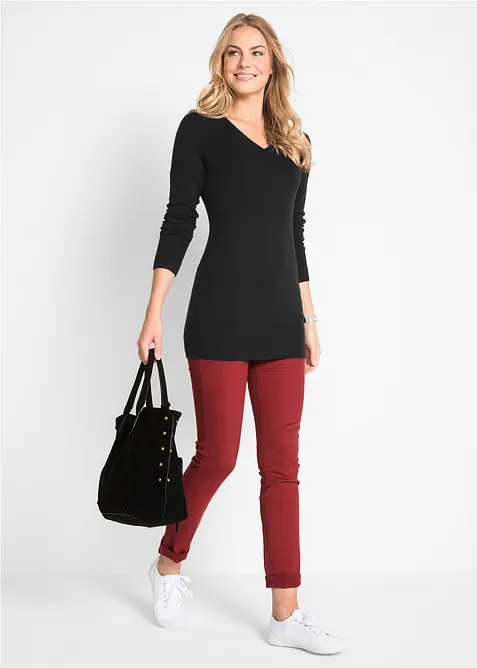 Lang basic-genser med V-hals, bonprix