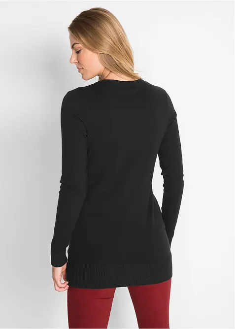 Lang basic-genser med V-hals, bonprix