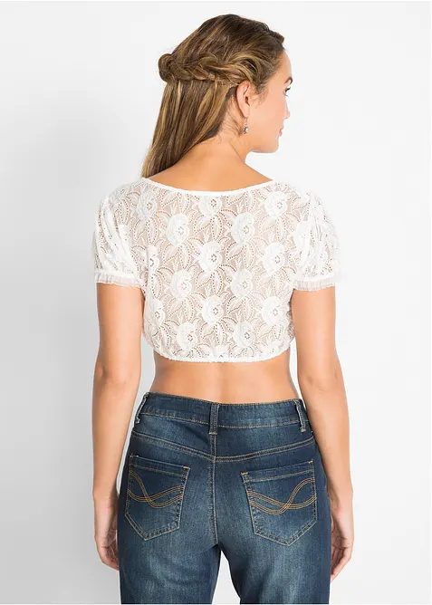 Tyrolerbluse i blondemateriale, bonprix