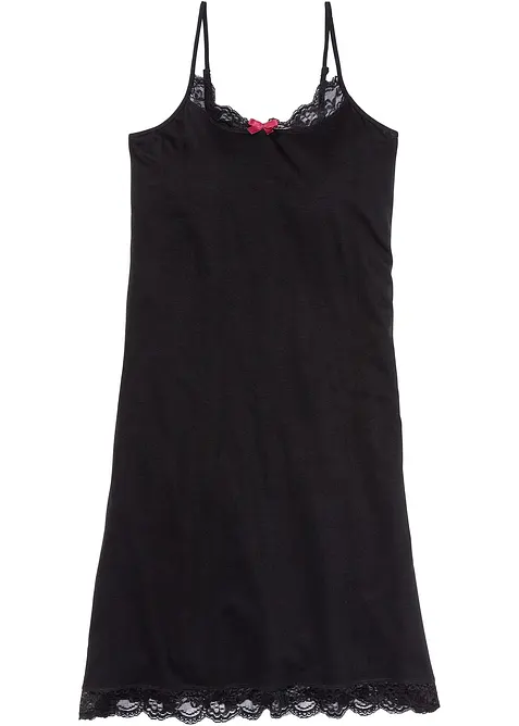 Kort nattkjole med delikate blonder, bonprix