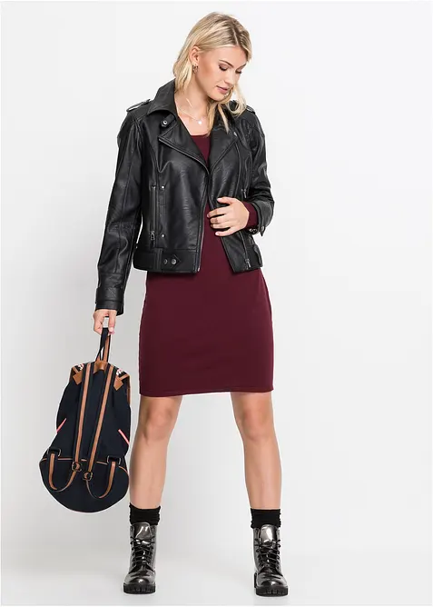 Strikkekjole i ledig snitt, bonprix