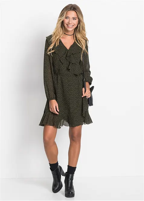 Minikjole i omslagslook, bonprix