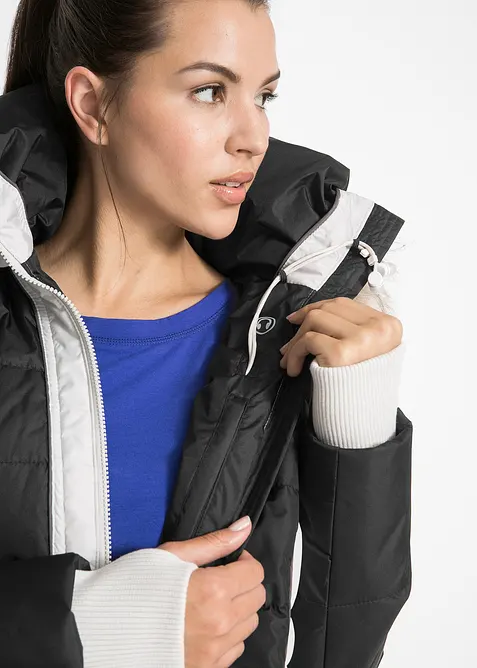 Kort, vannavvisende k&aring;pe med fuskepels, bonprix