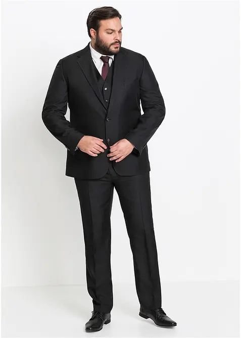 Dress (4-delt sett): blazer, bukse, vest, slips, Regular Fit, bonprix