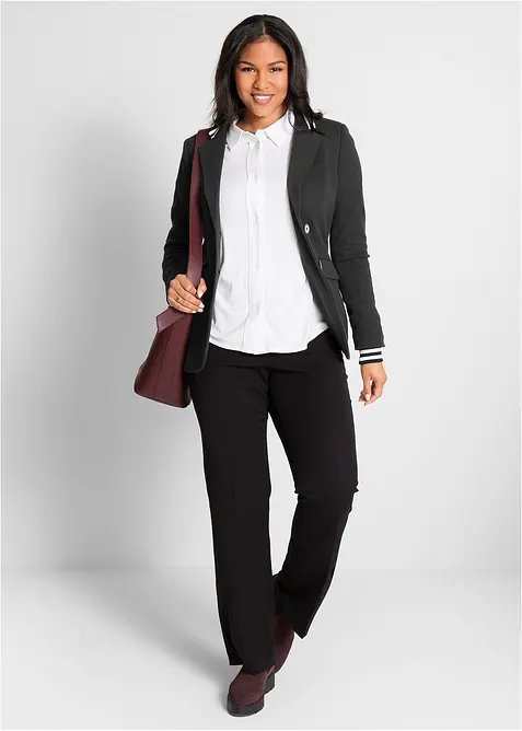 Blazer i bomull med stripete detaljer, bonprix