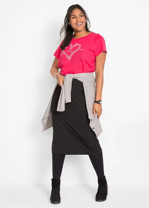 Topp i økologisk bomull med hjerteprint, bonprix