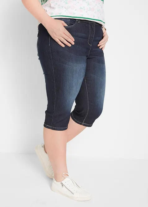 Jeans-bermuda med stretch og oppbrettet nederkant, bonprix