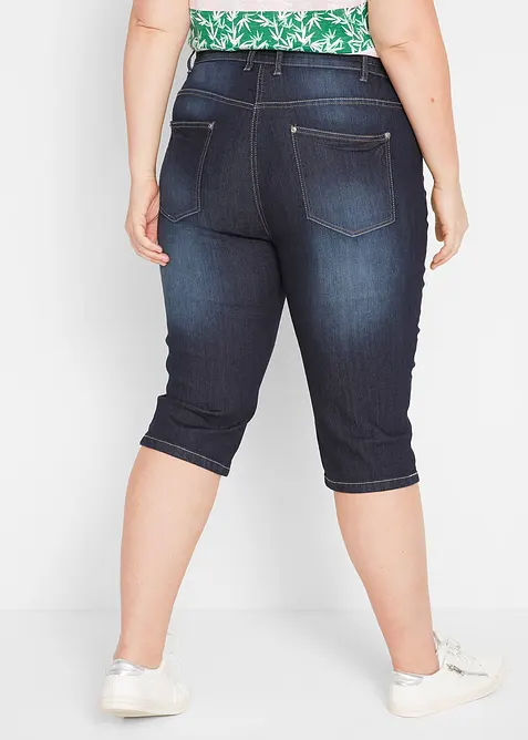 Jeans-bermuda med stretch og oppbrettet nederkant, bonprix
