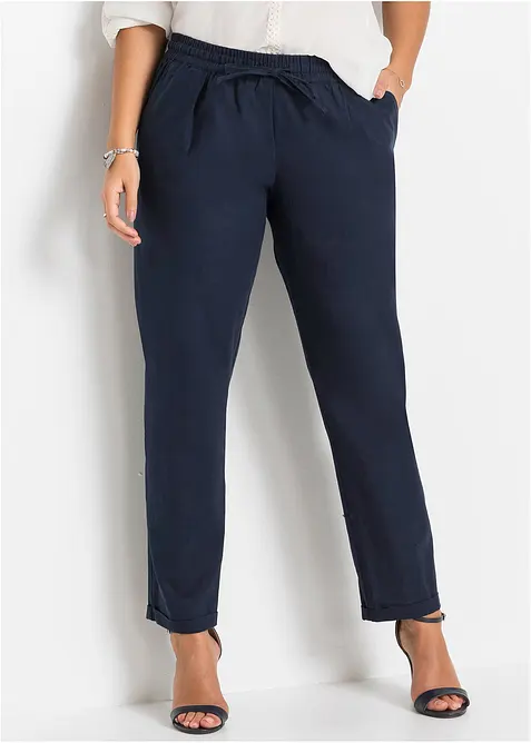 Linbukse med elastisk linning, bonprix