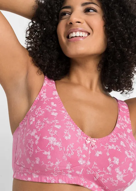 BH uten bøyle med økologisk bomull (2-pack), bonprix