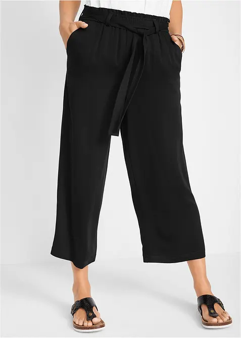 Culottes i viskose med knytebelte, bonprix