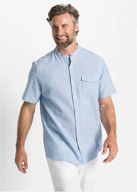 Kortermet skjorte med lin, bonprix