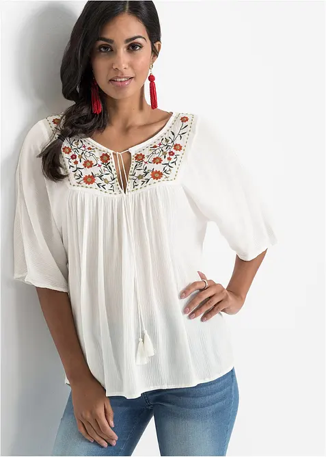 Krinklet tunika av myk viskose, bonprix