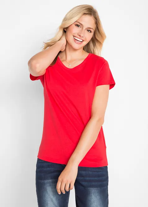 Topp med rund hals (5-pack), bonprix