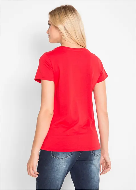 Topp med rund hals (5-pack), bonprix