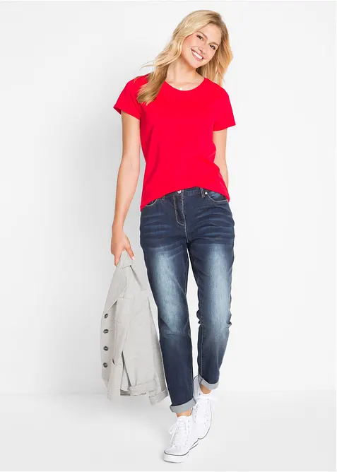 Topp med rund hals (5-pack), bonprix