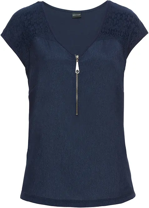 Topp med blondebesetning, bonprix