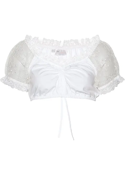 Dirndl-bluse med carmen-ermer i blonde, bonprix