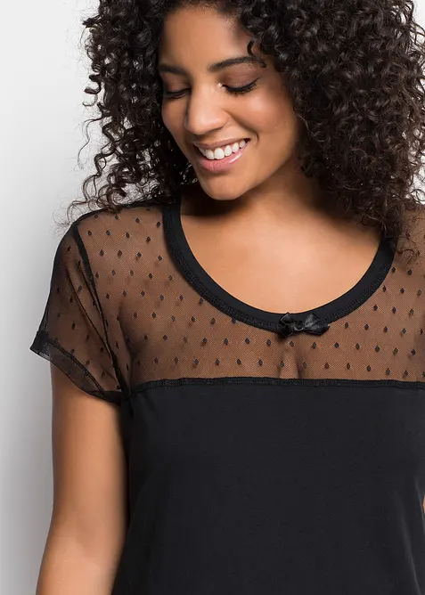 Kort nattkjole i økologisk bomull, bonprix