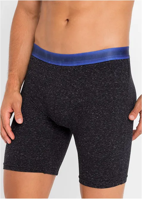 Boksershorts med bomull i ettersittende modell med lange ben (2-pack), bonprix
