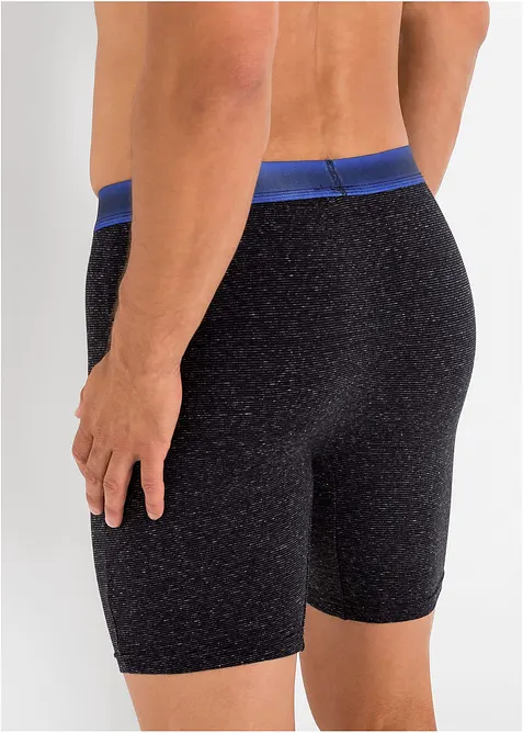Boksershorts med bomull i ettersittende modell med lange ben (2-pack), bonprix