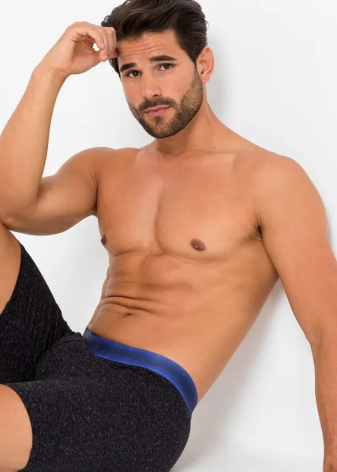 Boksershorts med bomull i ettersittende modell med lange ben (2-pack), bonprix