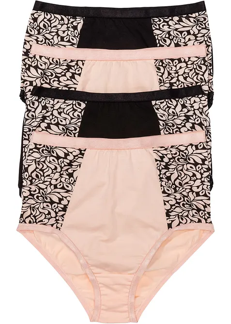 Truse med høy midje og økologisk bomull (4-pack), bonprix