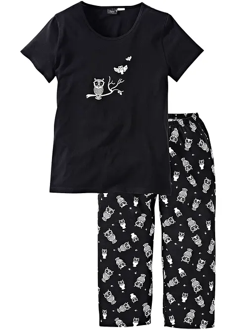 Capri-pyjamas med korte ermer, bonprix