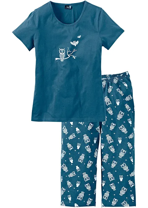 Capri-pyjamas med korte ermer, bonprix