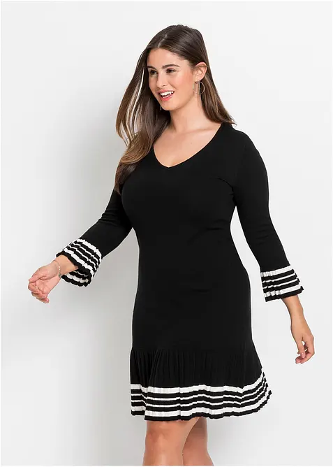 Strikkekjole av myk viskosemiks, bonprix