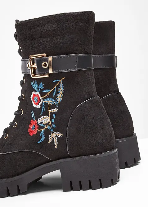 Snøreboots med broderi, bonprix
