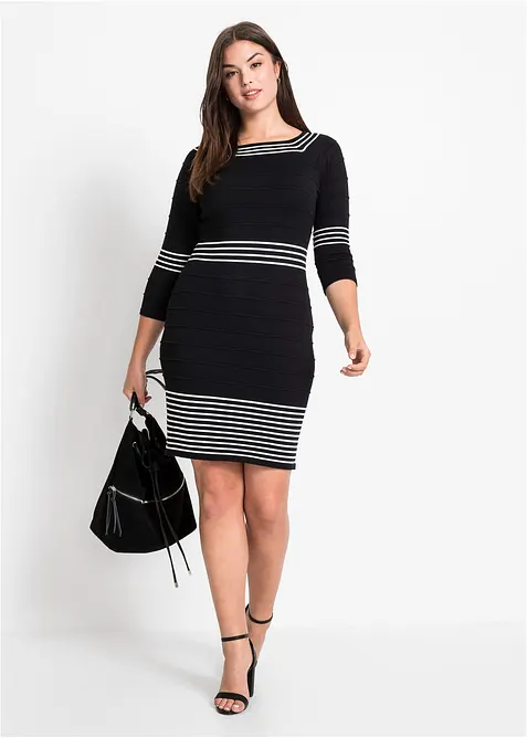 Strikkekjole i myk viskosemiks, bonprix