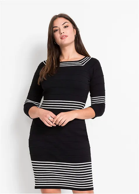 Strikkekjole i myk viskosemiks, bonprix