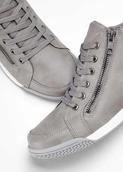 Ankelh&oslash;ye sneakers med glidel&aring;s, bonprix