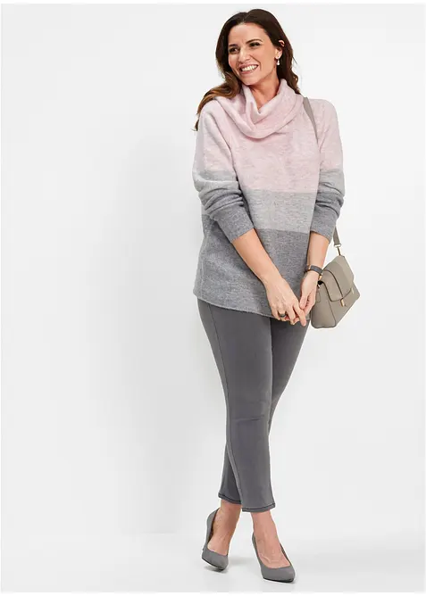 Genser med h&oslash;y, vid hals, bonprix