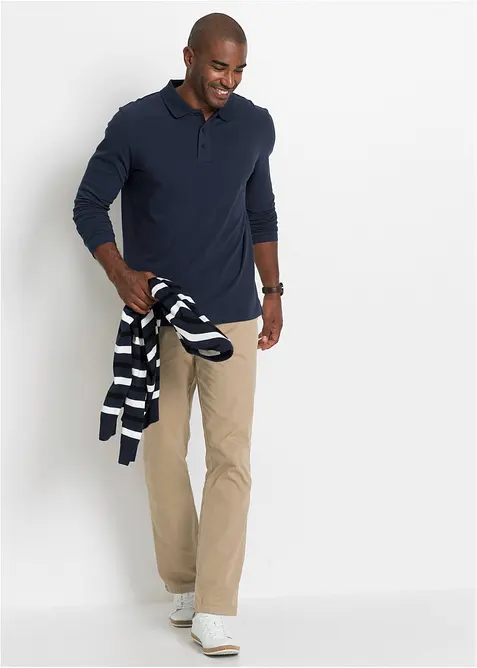 Piqu&eacute;-poloshirt, lang arm, bonprix