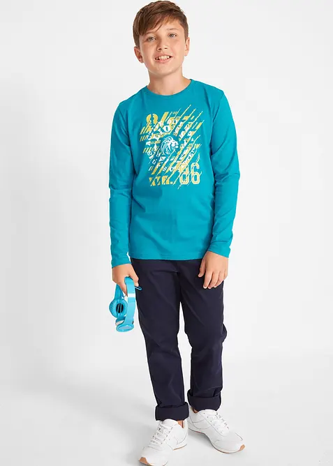 Langermet topp i ren økologisk bomull (2-pack), bonprix