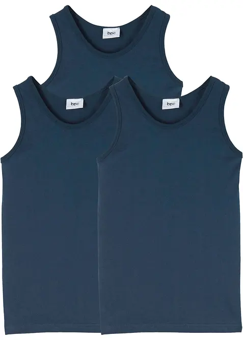 Singlet med myk, økologisk bomull (3-pack), bonprix