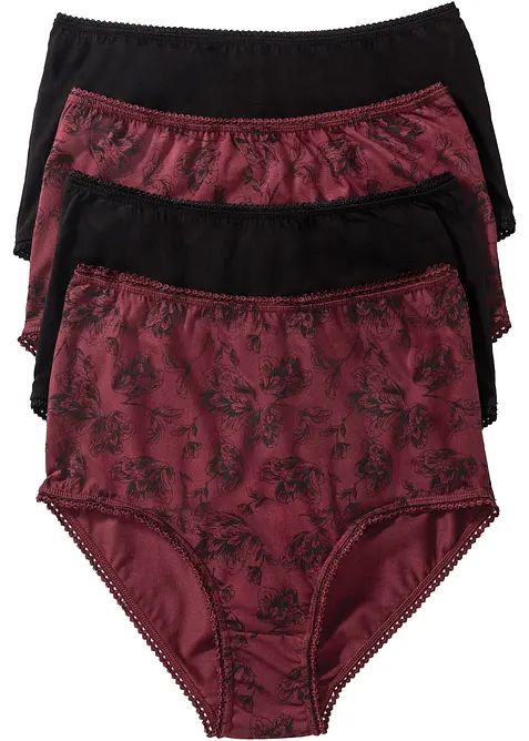 Høy truse med økologisk bomull (4-pack), bonprix