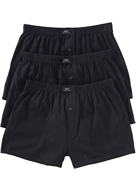 Vid boksershorts i bomullsjersey (3-pack), bonprix