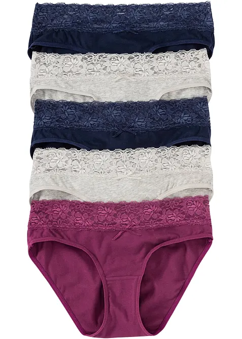 Truse med blonder (5-pack), bonprix