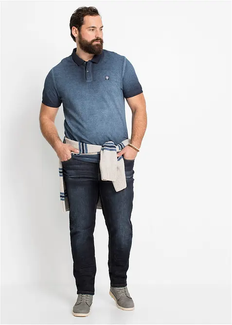 Pik&eacute;-poloskjorte i vasket look, bonprix