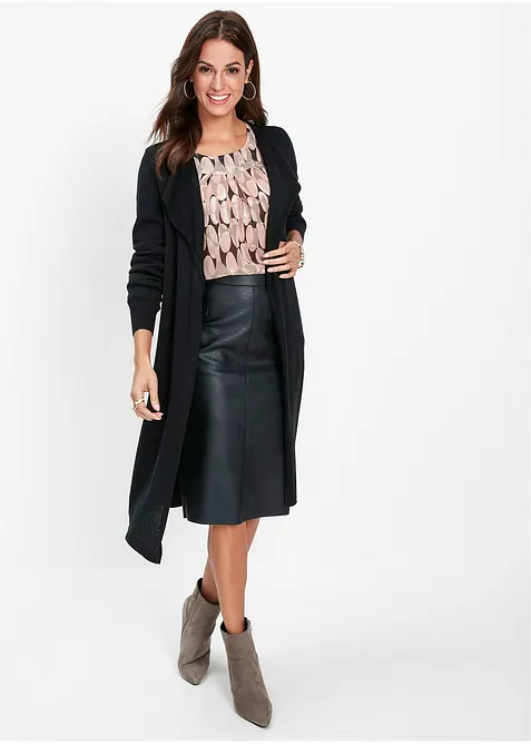 Lang cardigan med bomull, bonprix