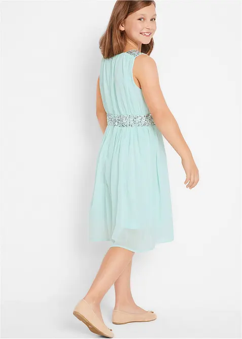 Chiffonkjole med paljettbånd, bonprix