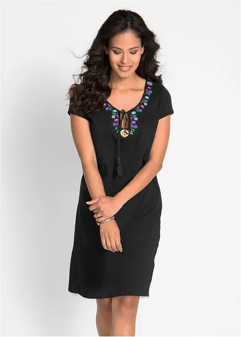 Jerseykjole i flammegarn av ren bomull, bonprix