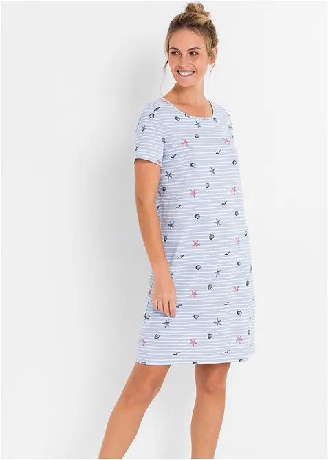 Kort nattkjole i 100% bomull, bonprix