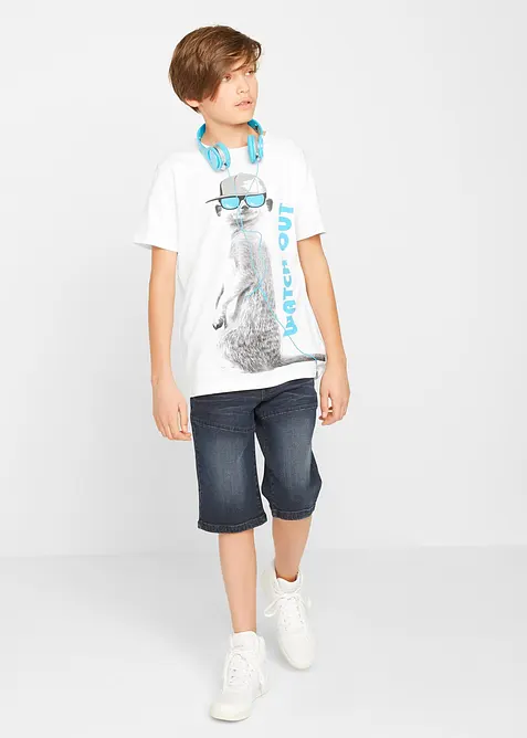 Pull on-bermudashorts i denim med stretch, Regular Fit, bonprix