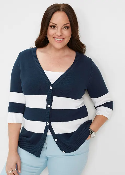 Cardigan med striper, bonprix