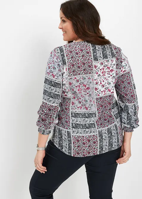 Bluse med trykk, bonprix