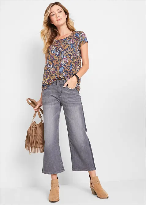 Kortermet, m&oslash;nstret bomullstopp, bonprix